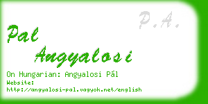 pal angyalosi business card